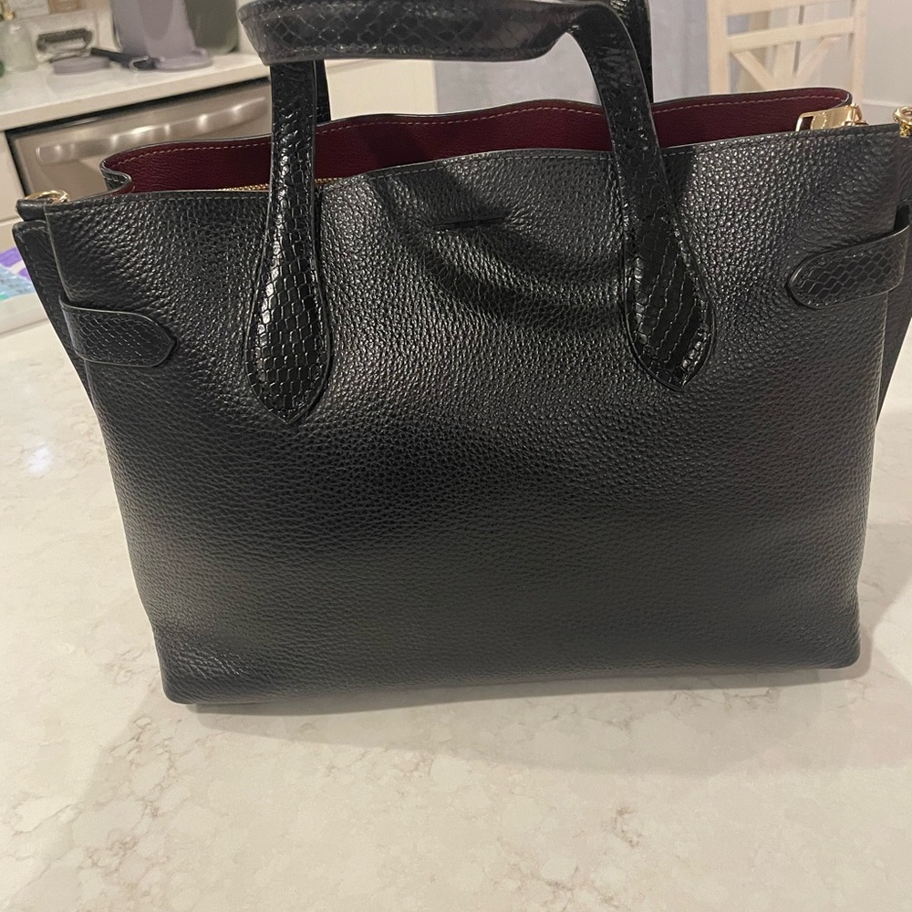 Coach Hanna Carryall Satchel Crossbody Snake-embossed with black pebbled leather - Picture 9 of 14